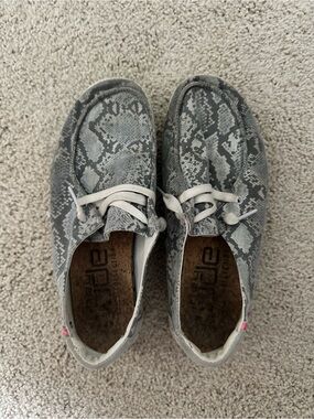 Jungle Grey Snake-Print Casual Shoes - Hey Dude’s